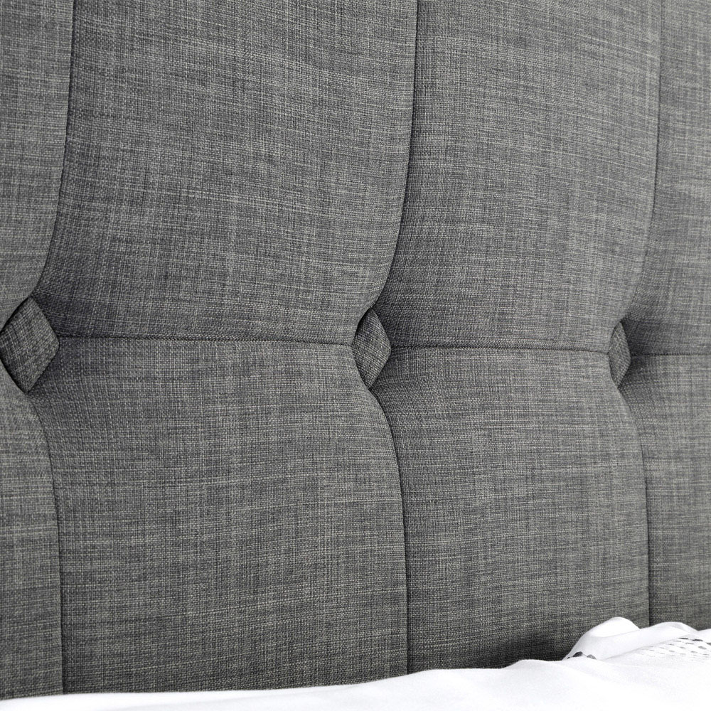 Julian Bowen Sorrento Double Slate Grey Linen High Headboard Image 5