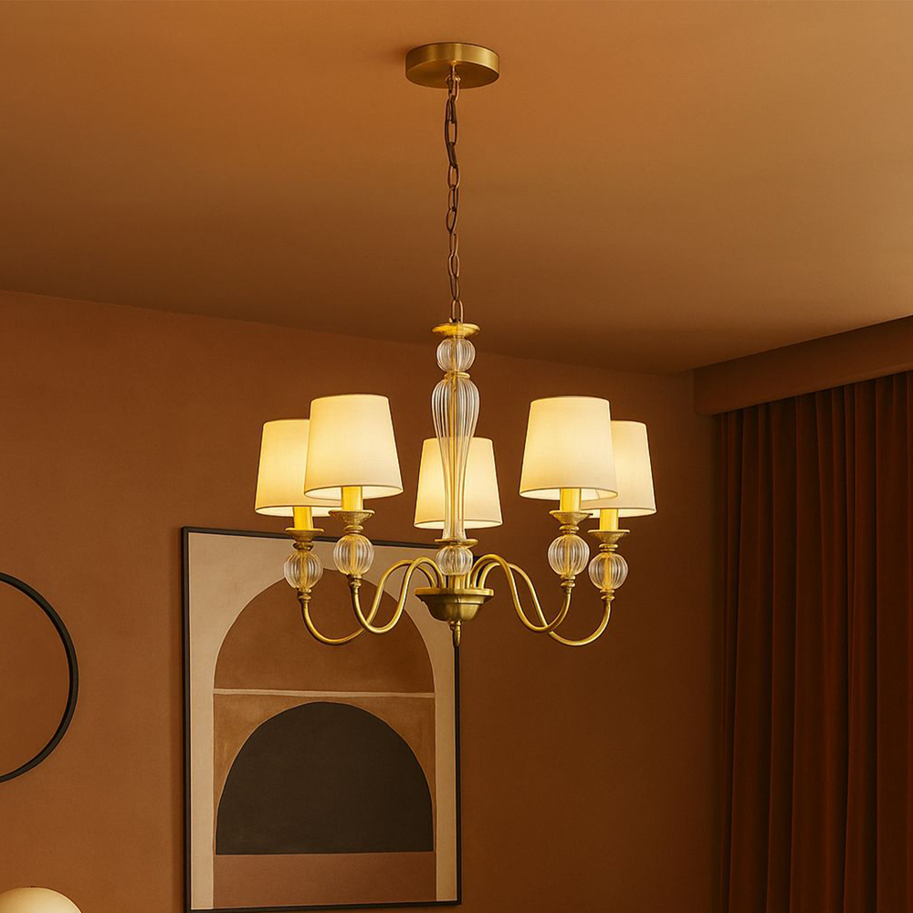 Lighting Collection Goodwin 5 Light Antique Brass Ceiling Pendant Image 2