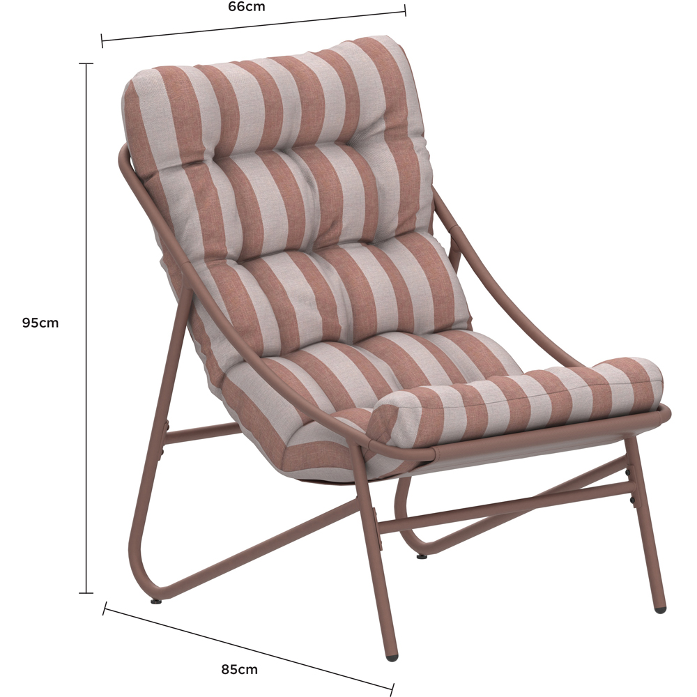 Charles Bentley Porto 2 Seater Terracotta Stripe Olefin Fabric Garden Bistro Set Image 9
