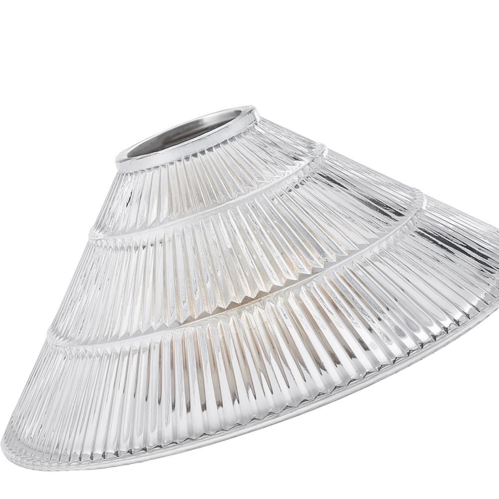 Happy Homewares Ridged Cone Shape Glass Pendant Shade Image 4