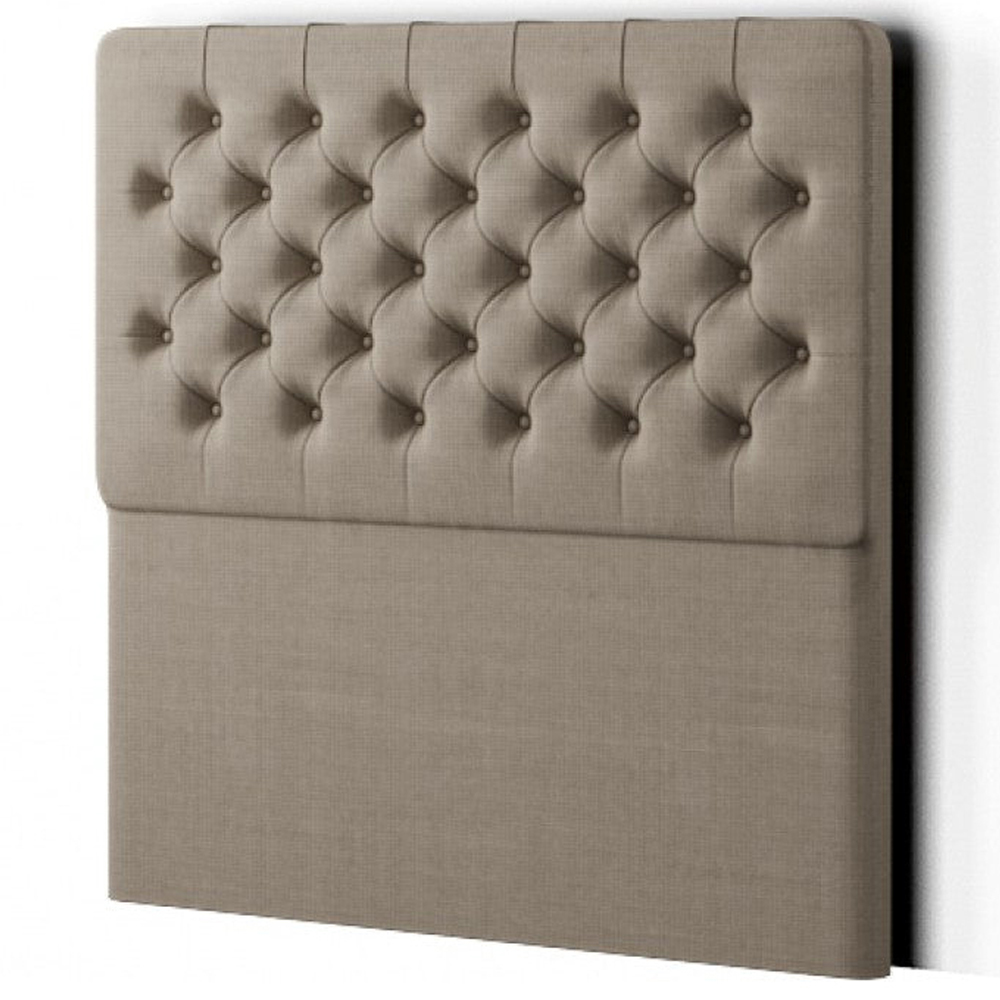 Eleganza Winchester King Beige Linen Floor Standing Headboard Image 2