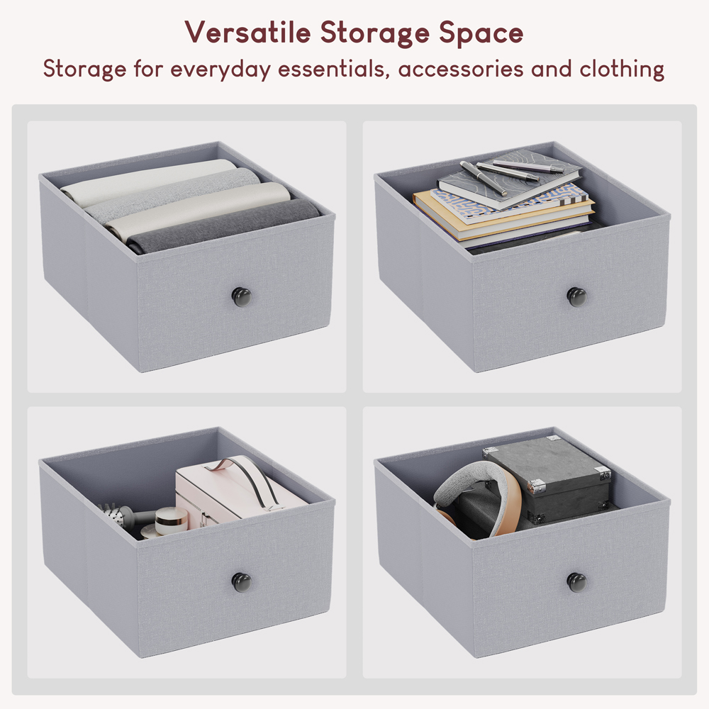 Vida Designs Chorley 10 Drawer Beige and Grey Wood Fabric Chest of Drawer Image 5
