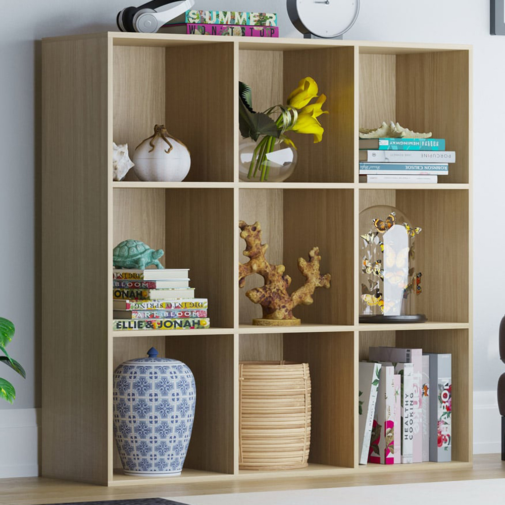 Vida Designs Durham 3 x 3 Oak Cube Storage Unit Image 1