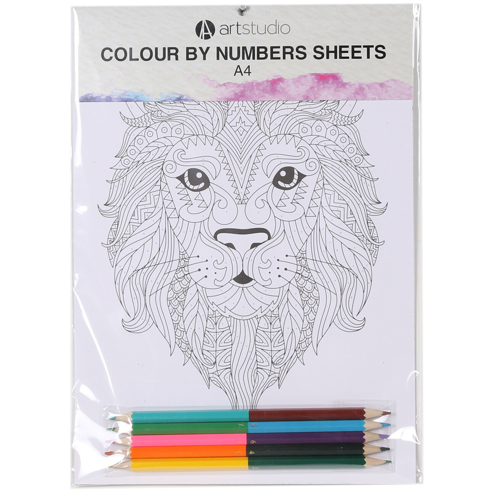 Art Studio Colour By Numbers A4 Sheets Kit Image