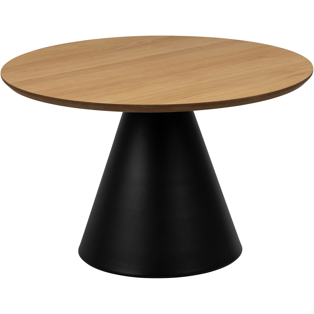 Florence Soli Round Black and Oak Coffee Table Image 2