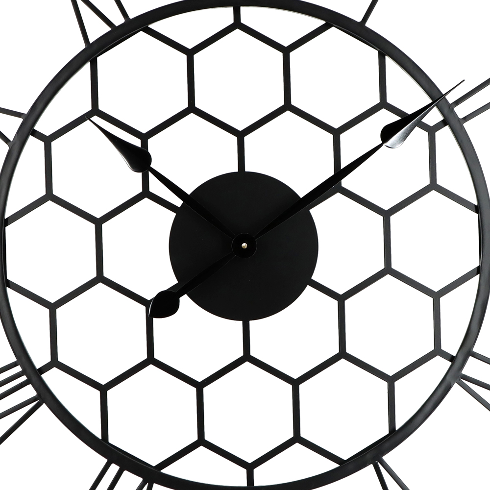 Charles Bentley Stanwick Black Round Skeleton Indoor and Outdoor Wall Clock 90cm Image 6