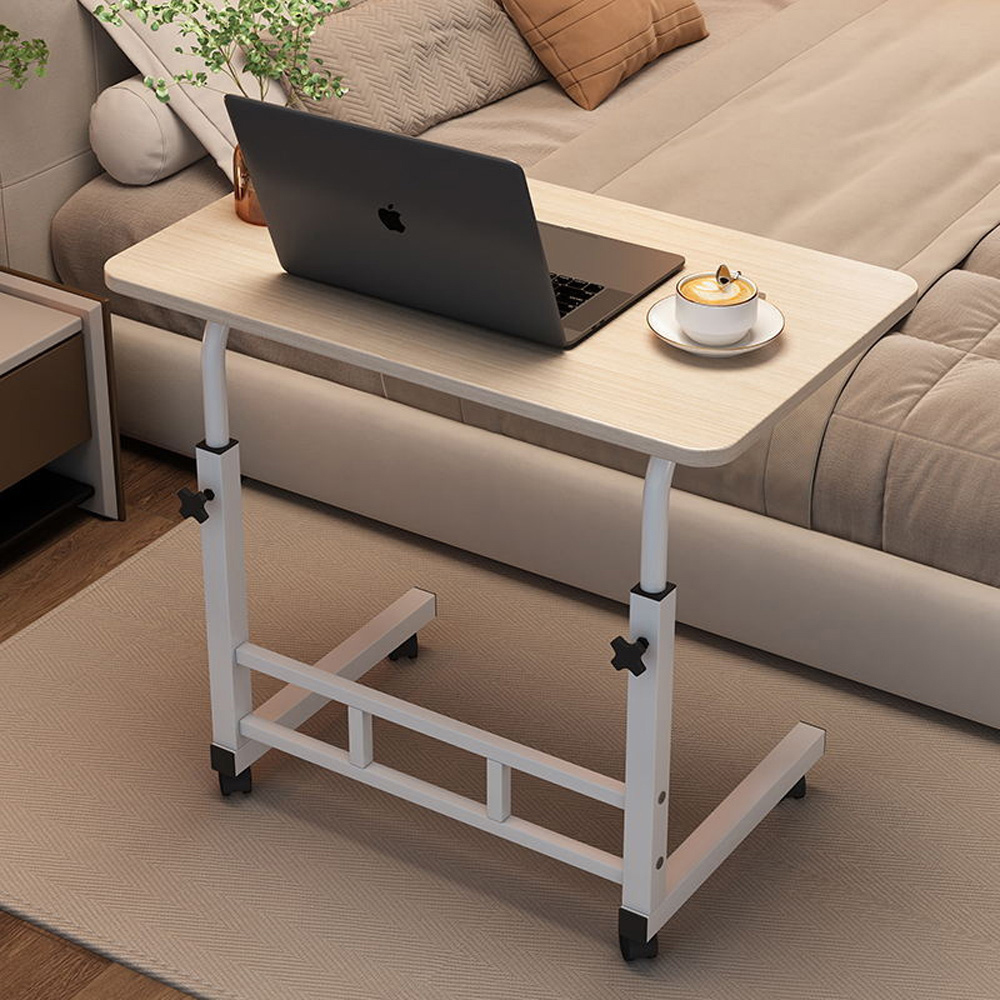 Living and Home Height Adjustable Mobile Laptop Desk White Maple Image 8