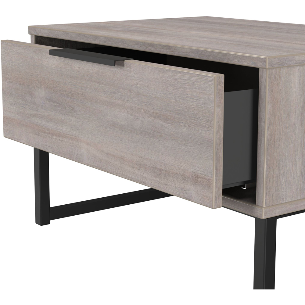 Crowndale Hong Kong Single Drawer Grey Oak Wide Side Table Ready Assembled Image 6