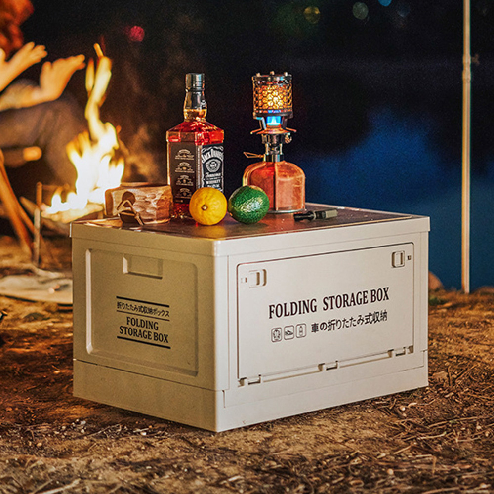 Living and Home White Foldable Camping Storage Box 50 x 36cm Image 2