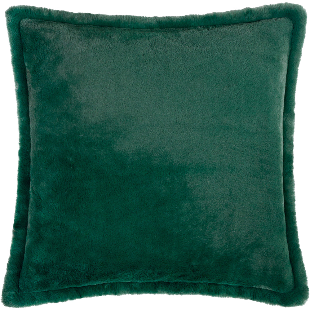Furn Kallu Needle Green Faux Fur Cushion 55 x 55cm Image 1