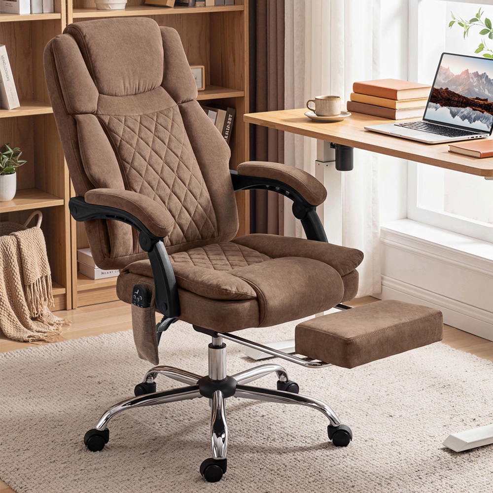 Portland Brown Massage and Heat Office Chair Image 1