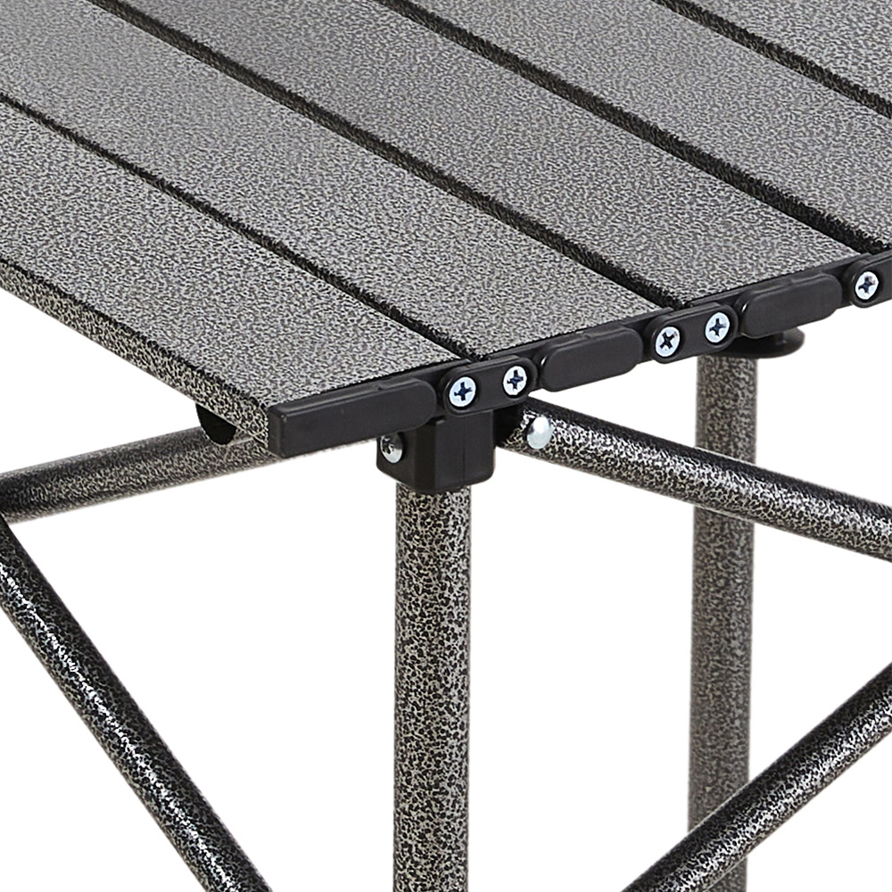 Living and Home Black Portable Folding Camping Table with 2 Chair Image 4