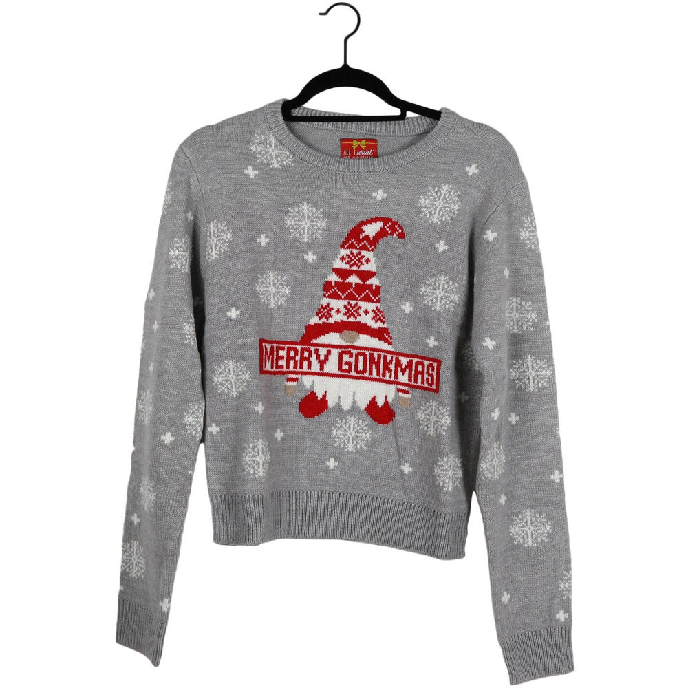 Ladies Gonk Snowflake Jumper - Grey / 18-20 Image 1