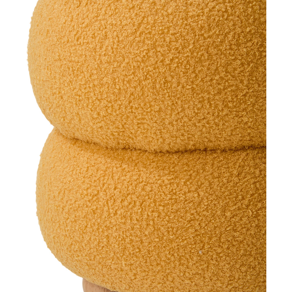 Living and Home Yellow Teddy Fleece Double Layer Round Footstool Image 6