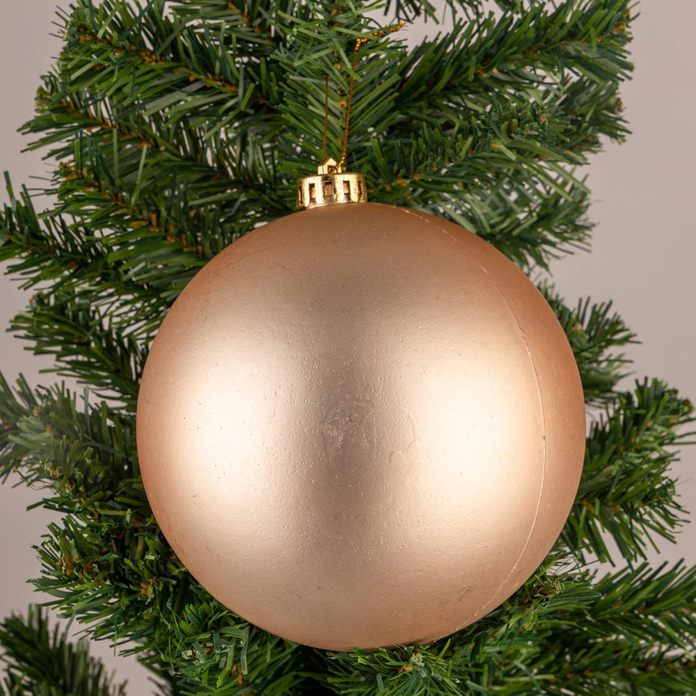 Shatchi 15cm Champagne Gold Shatterproof Bauble 3 Pack Image 4
