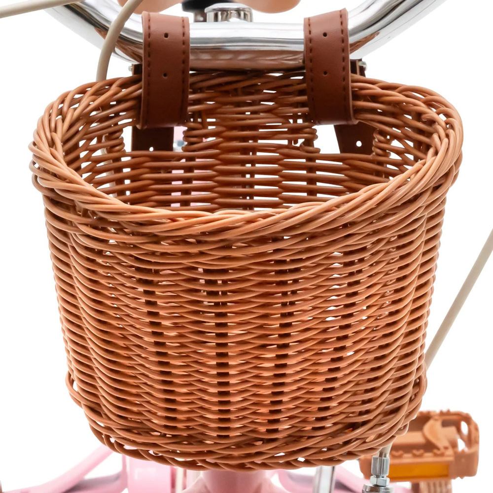 Huffy Vintage 16 inch Pink Kids Bike with Basket and Stabilisers Image 7