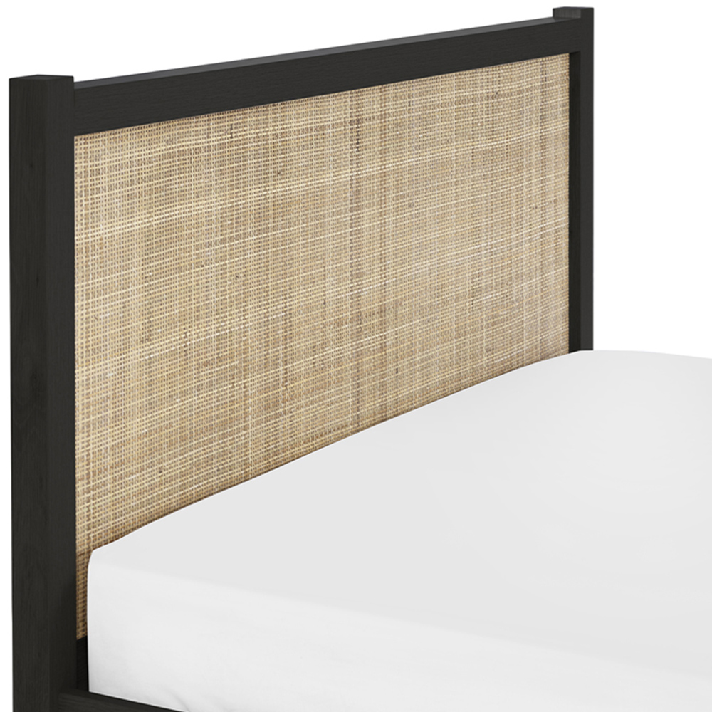 Julian Bowen Padstow Rattan Double Black Bed Frame Image 5