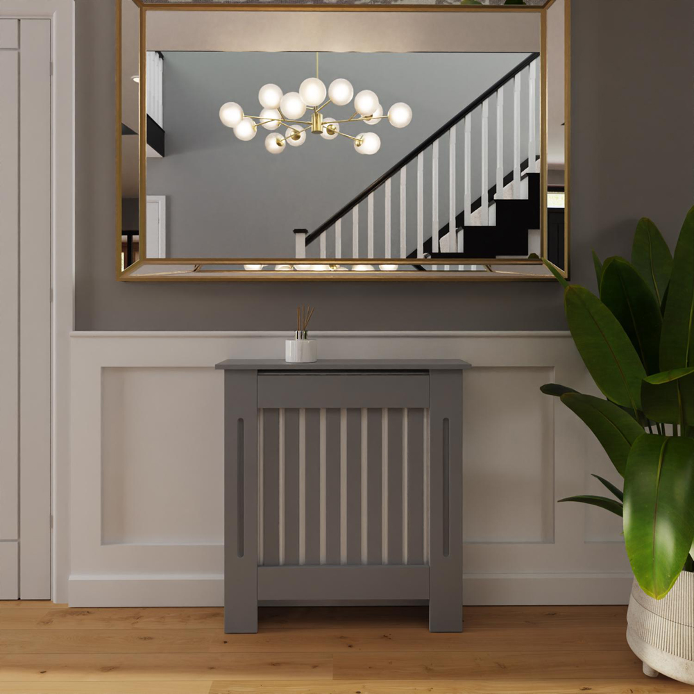 FWStyle Grey Vertical Slat MDF Radiator Cover Small Image 5