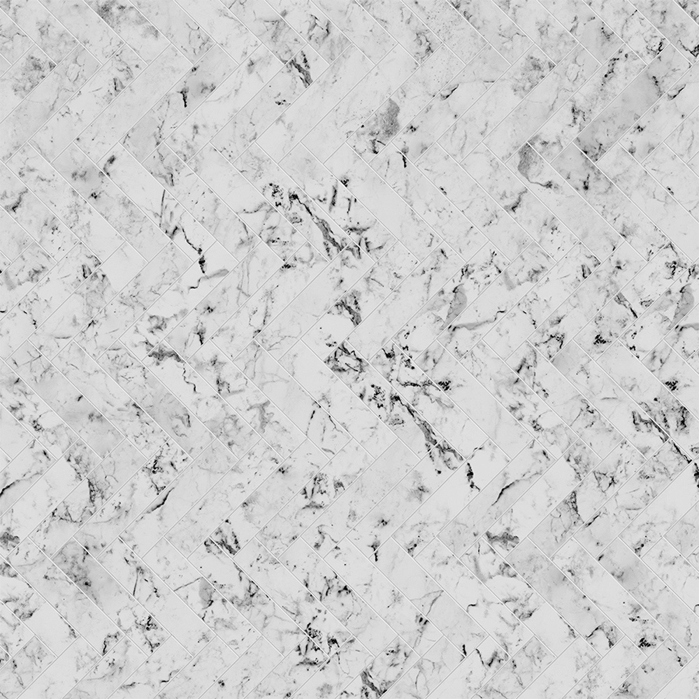 Wetwall Alloy Carrara Marble Herringbone Splashback 800 x 250mm Image 4