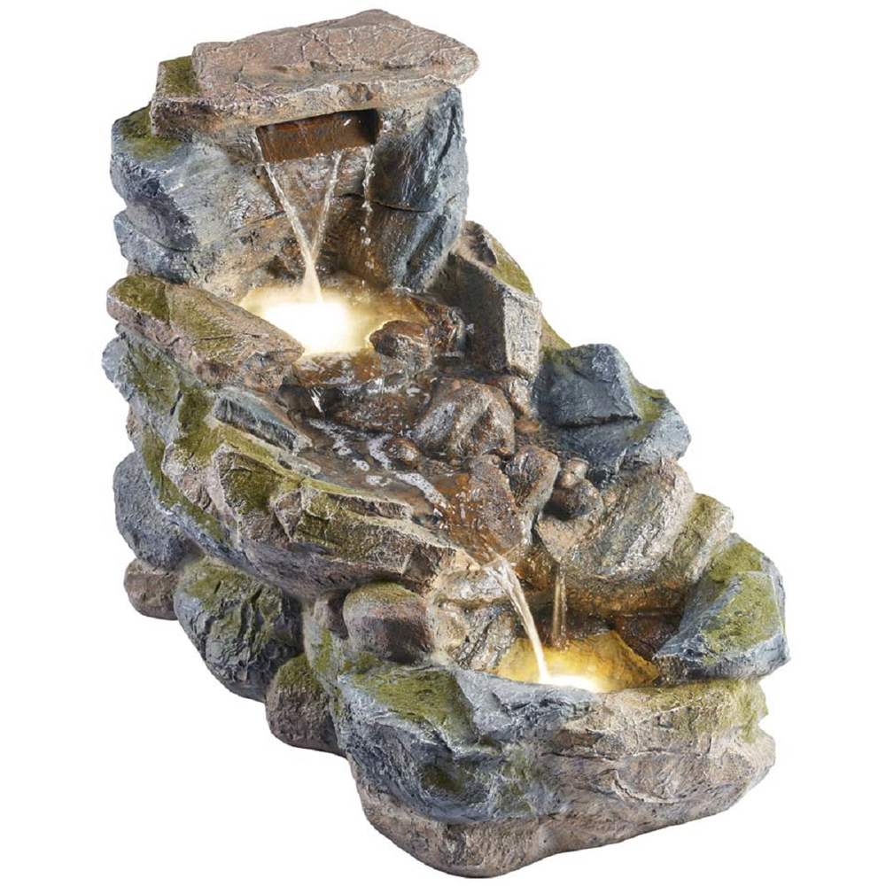 Garden Gear Large Tumbling Rock Wall LED Water Feature Image 1