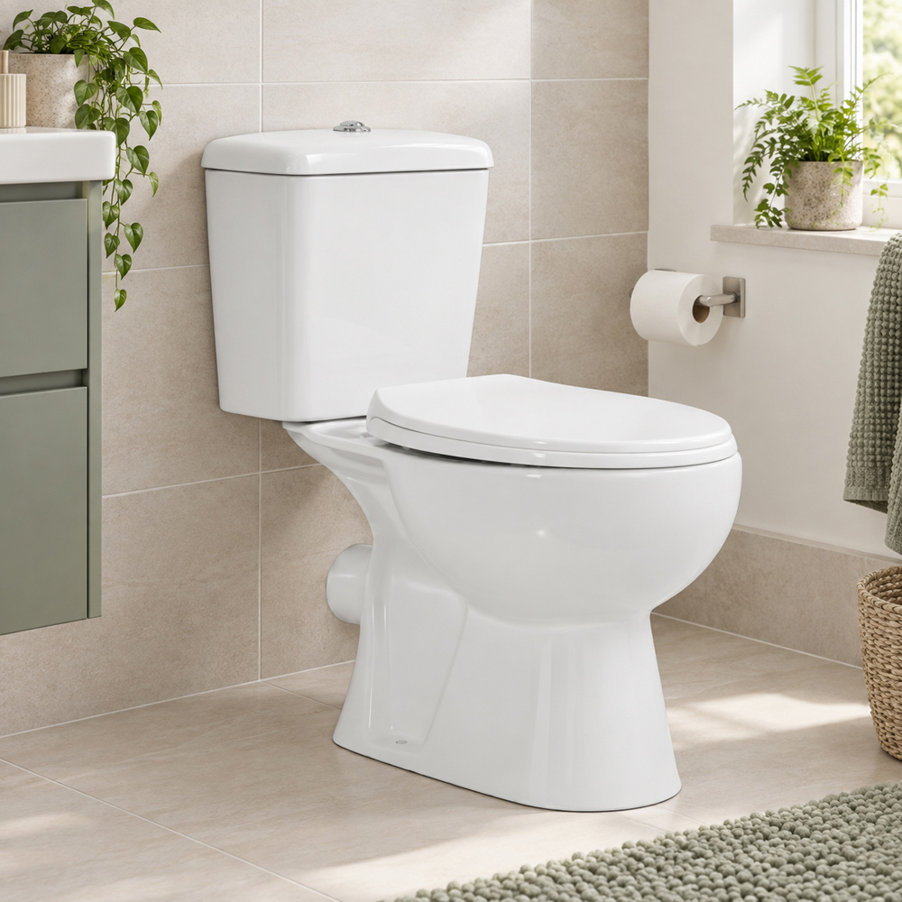 Go Bathrooms White Soft Close Coupled Rimless Toilet Image 2