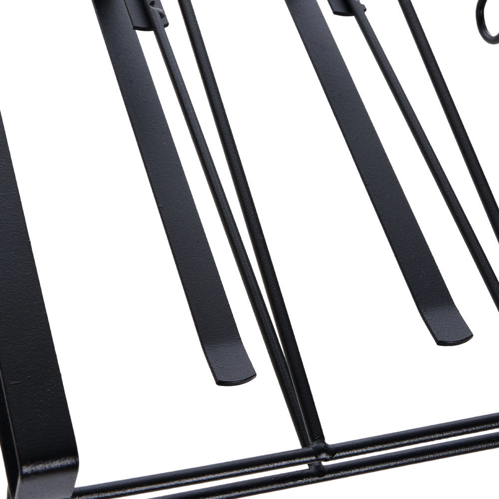 Living and Home Black Under Cabinet Storage Rack with Hooks and Hanger Bars Image 4