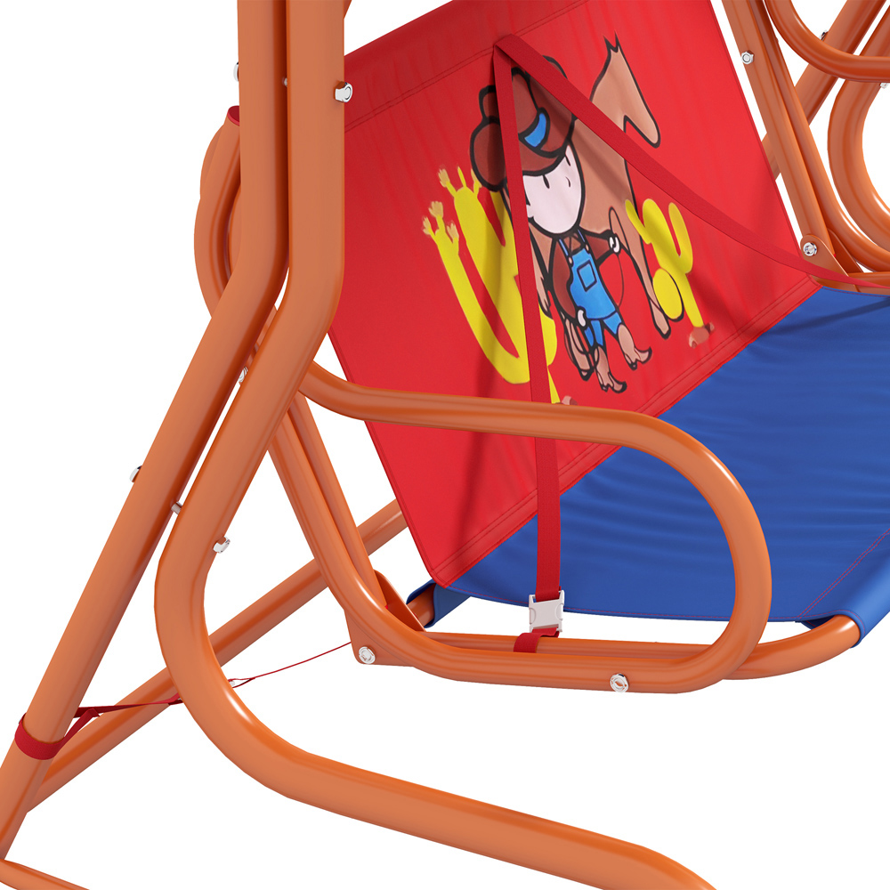 Outsunny Kids Cowboy Steel Swing Chair 39cm Image 3