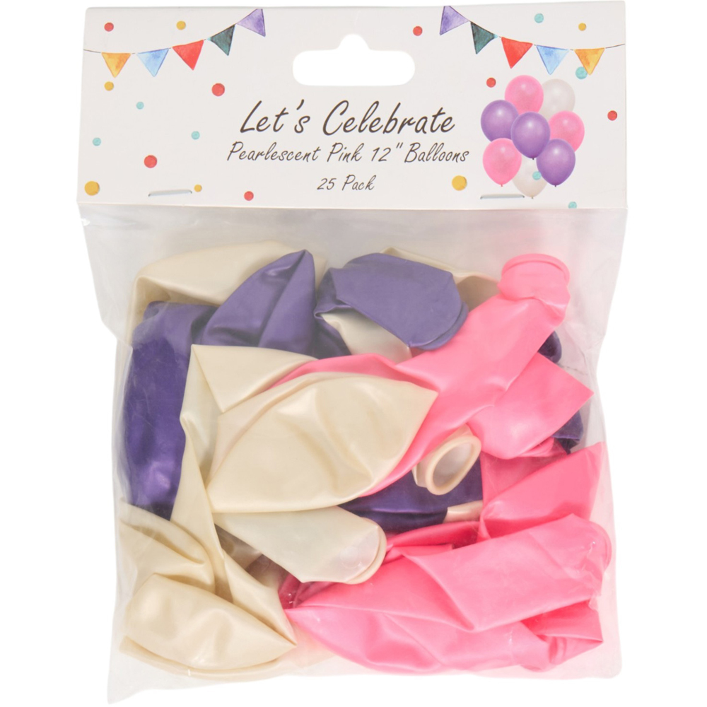 Pack of 25 Pearlised Pink or Blue Balloons Image 4