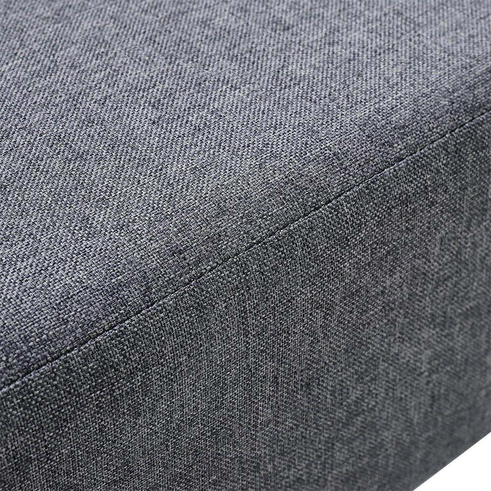 Living and Home Dark Grey Rectangular Tofu-shaped Footrest with Wooden Legs Image 3