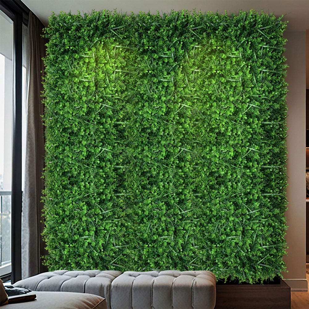 Living and Home Green Artificial Plant Hedge Wall Panel 60 x 40cm Image 1