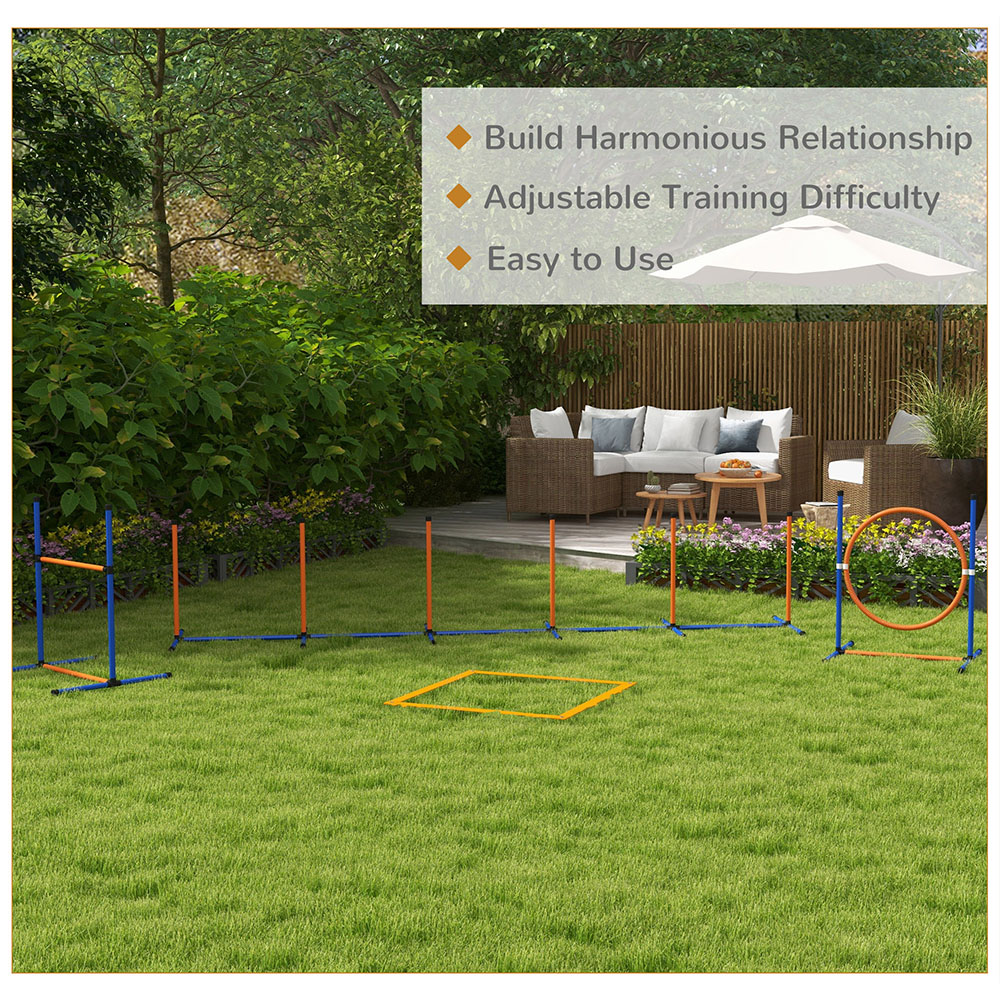 PawHut 4 Piece Dog Agility Set with Carry Bag Image 7