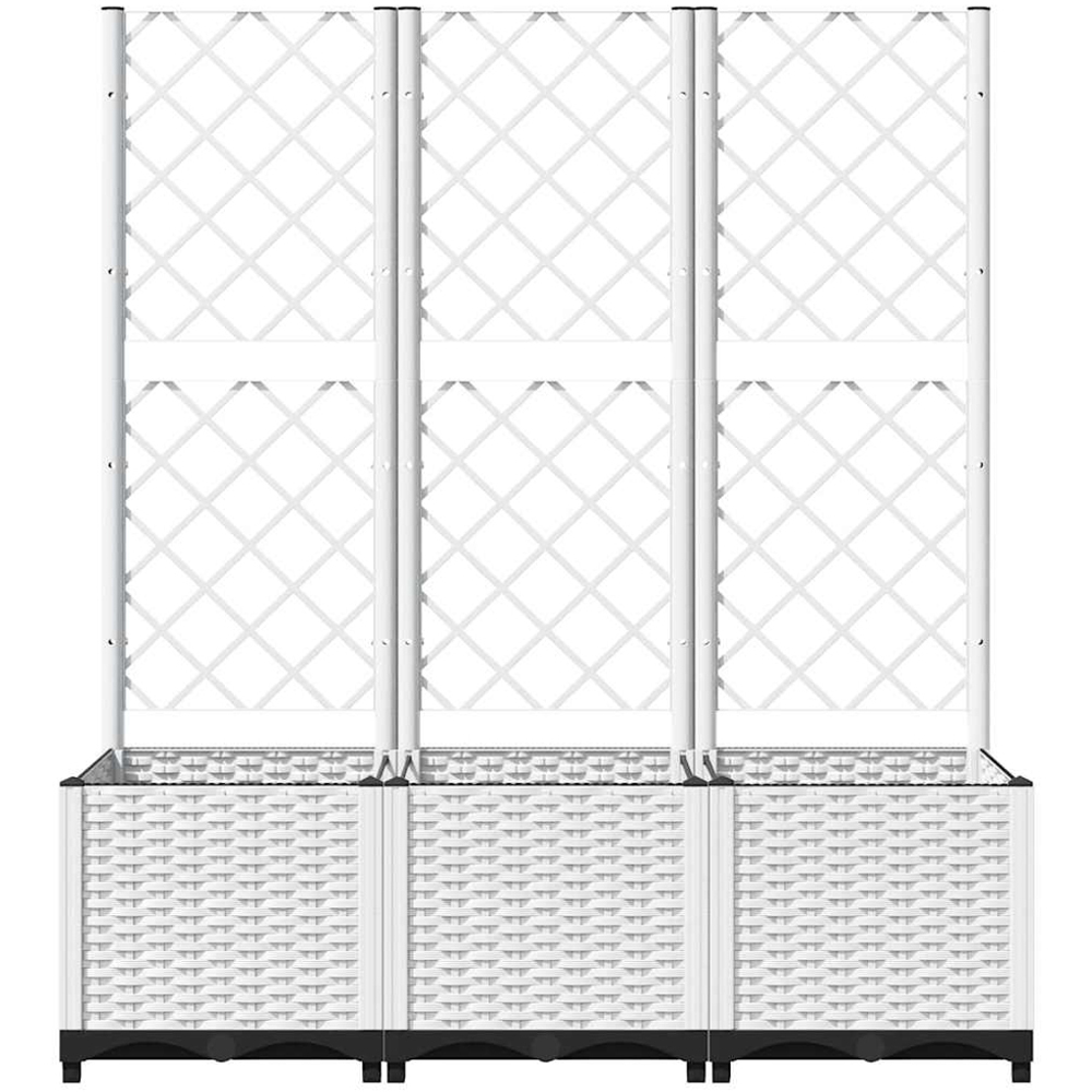 vidaXL White Garden Planter with Trellis 120 x 40 x 136cm Image 3