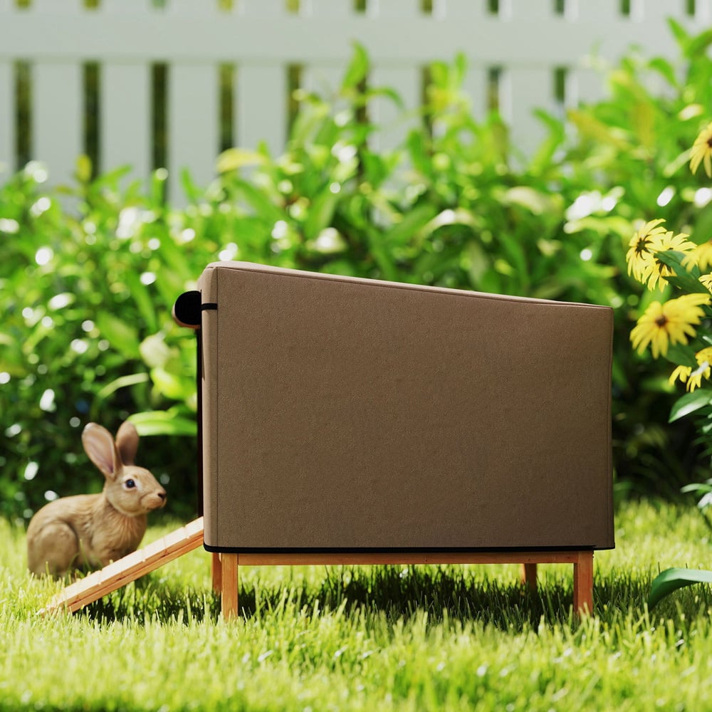 PawHut Brown Small Animal Pet Hutch Image 3
