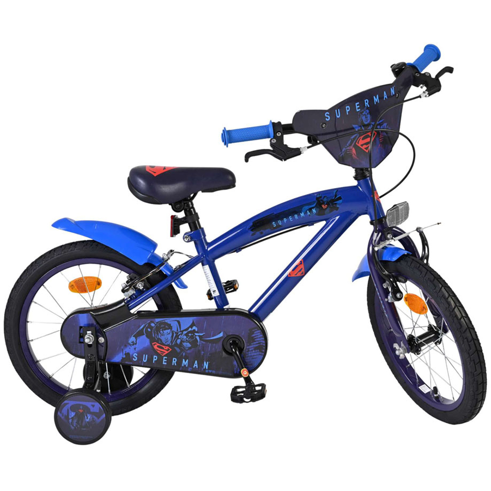 Volare DC Comics Superman Kids 16 inch Multicolour Bike with Stabilisers Image 4