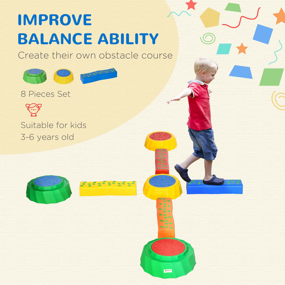 Outsunny Kids 8 Piece Stepping Stone Set Image 5