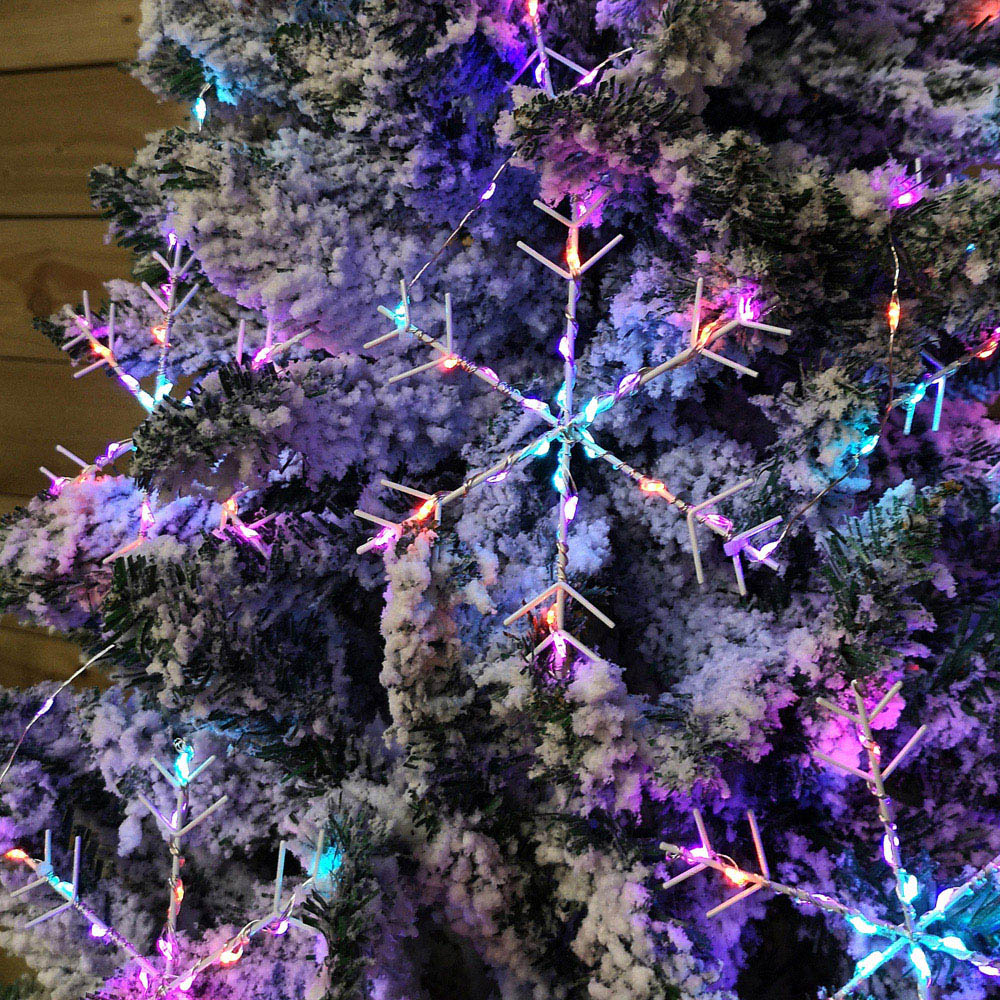 Samuel Alexander 258 Rainbow Snowflake LED Christmas Curtain Light 2.6m 10 Pack Image 6