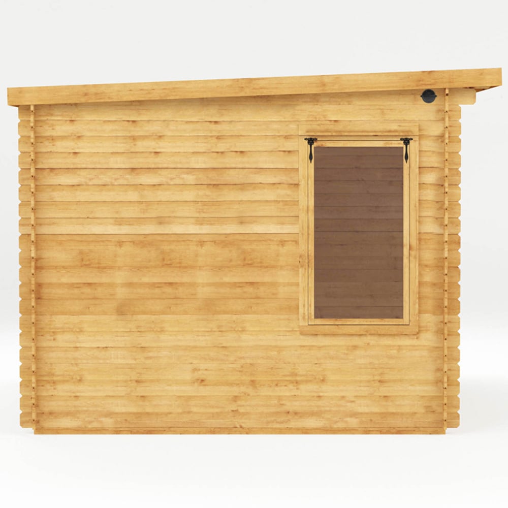 Mercia 13.4 x 9.8ft Wooden Pent Log Cabin with Side Shed Image 4