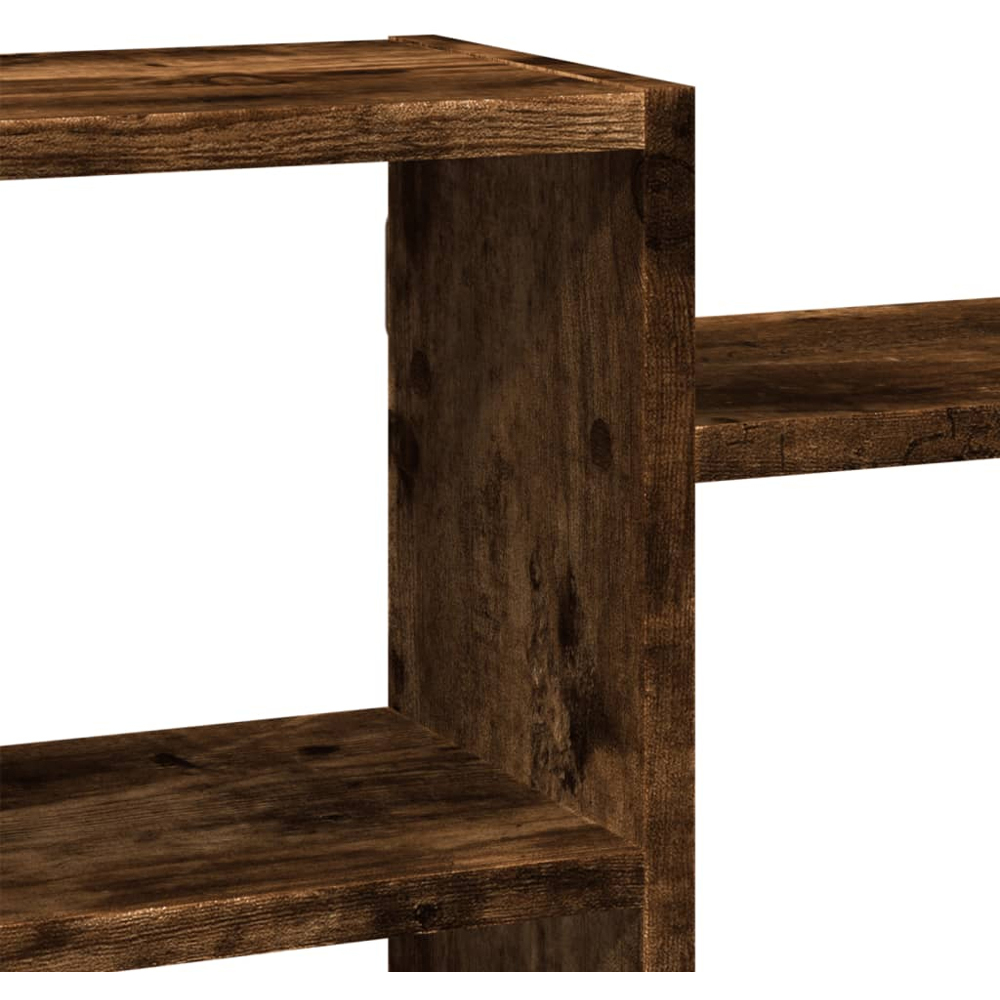 vidaXL 129 x 18 x 42cm Smoked Oak Wall Shelf Image 6