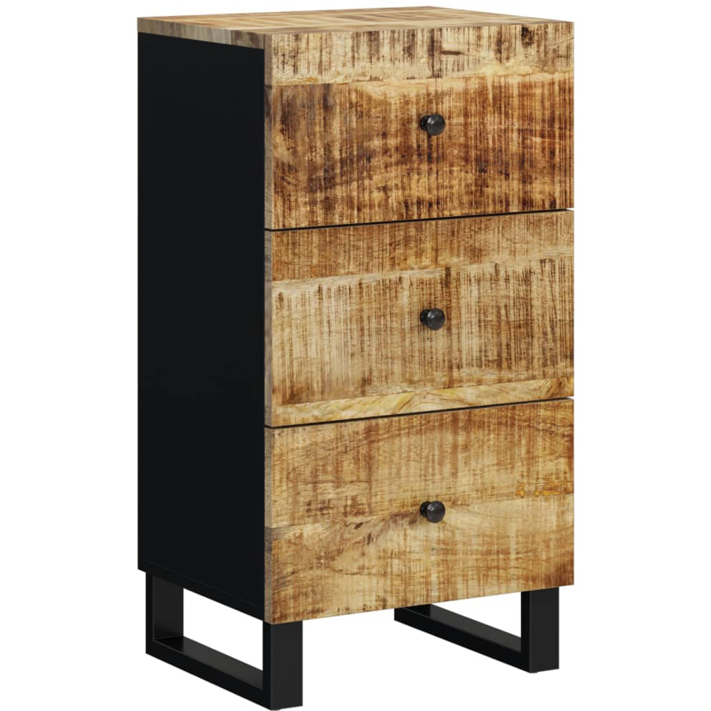 vidaXL 3 Drawer Brown Solid Mango Wood Sideboard Image 2
