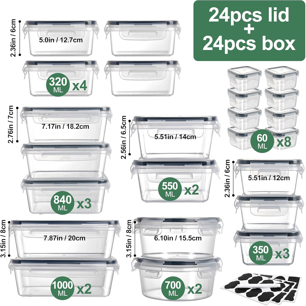Alivio 24 Piece Transparent Food Storage Container Set Image 8