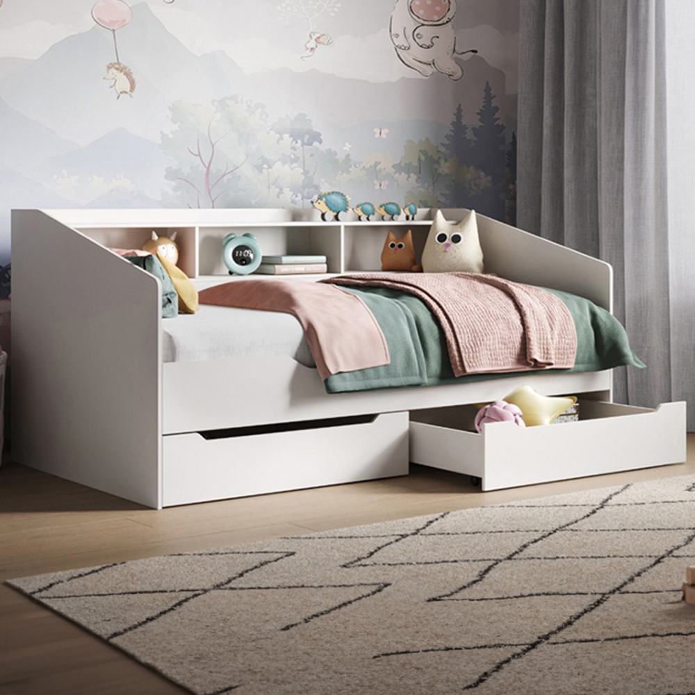 Flair Leni White 2 Drawer 3 Shelves Day Bed Image 1