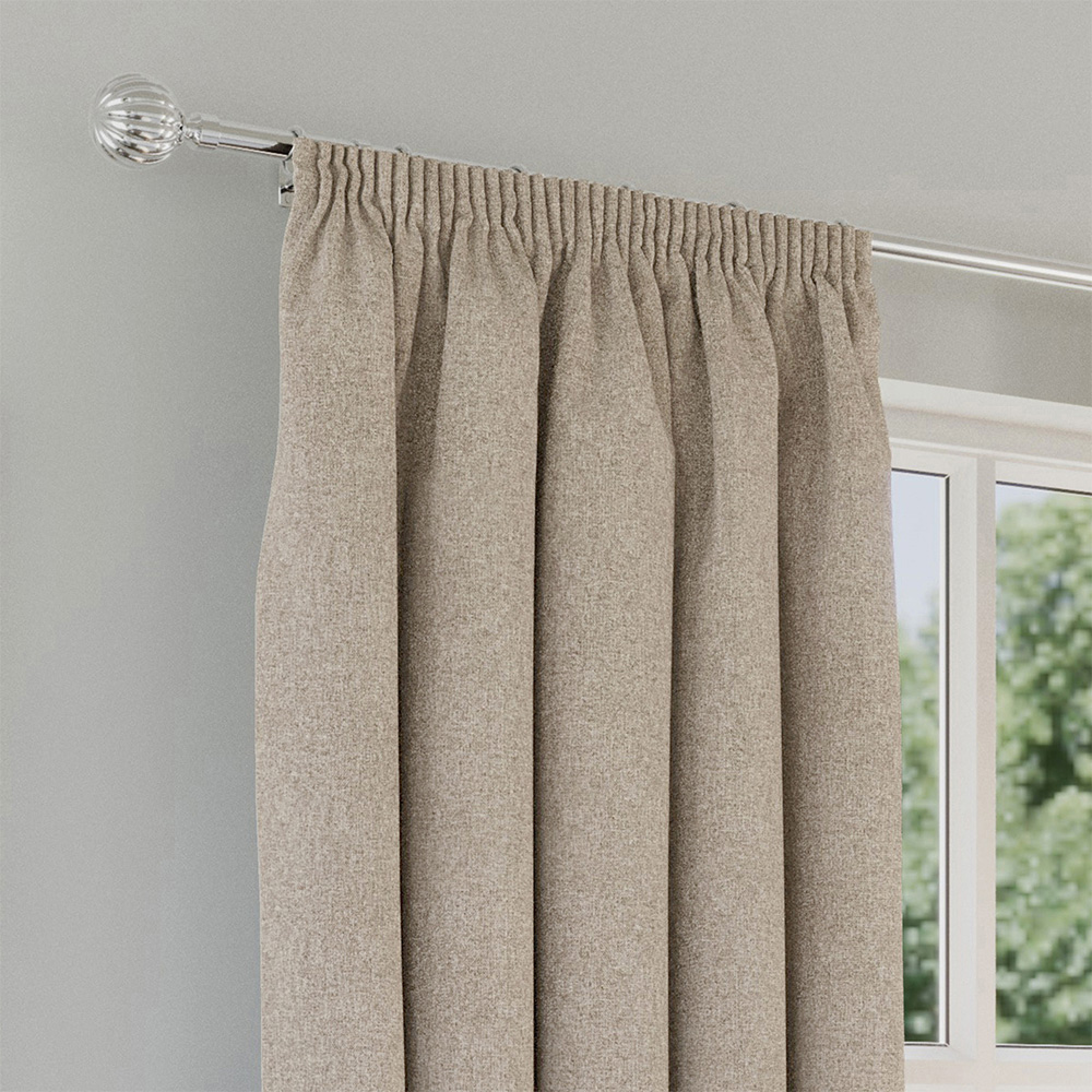 Enhanced Living Dallas Natural Thermal Blackout Pencil Pleat Curtains 168 x 137cm Image 2