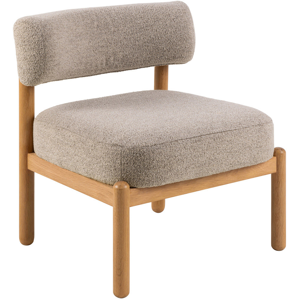 Florence Burley Oak and Beige Fabric Lounge Chair Image 2