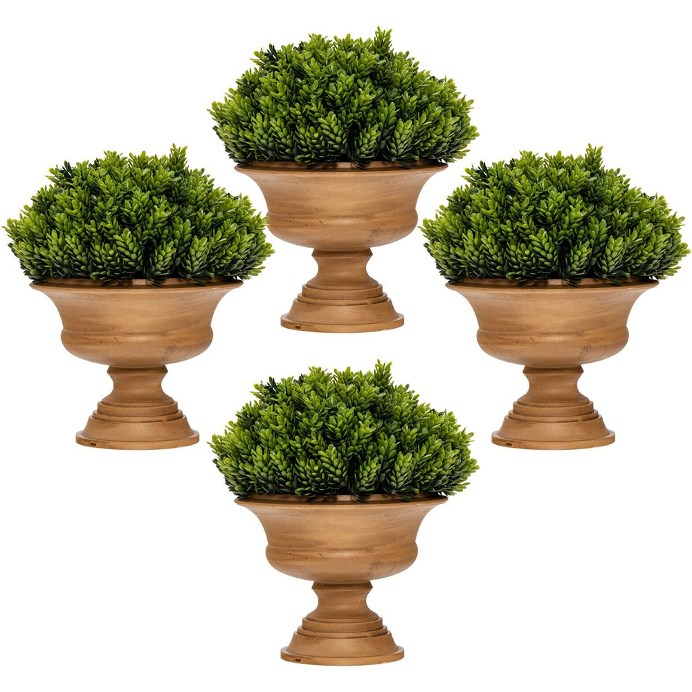 Costway Green Mini Faux Pine Cone Tree In Pot 4 Pack Image 1