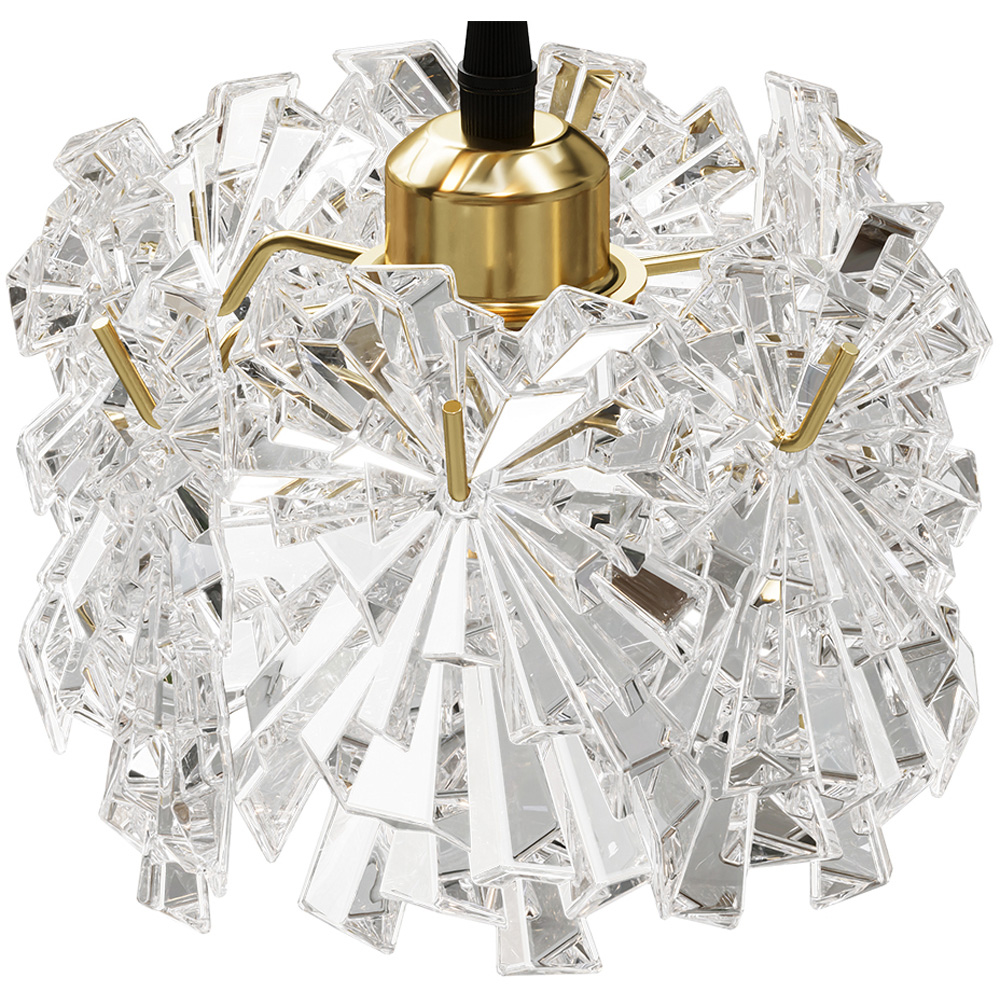 Living and Home Large Gold Glass Shade E27 Pendant Light Image 3