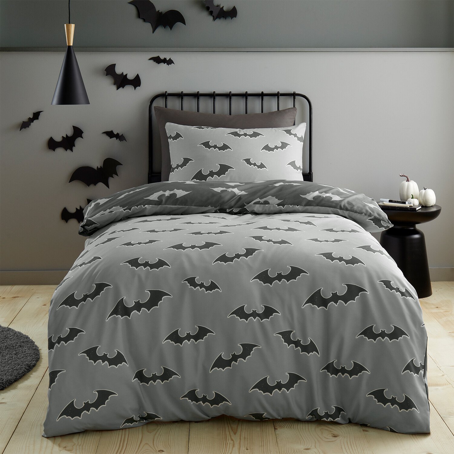 Bat Duvet Set Grey Image 2