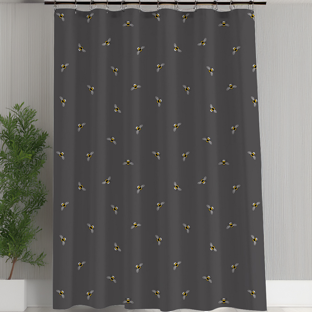 Honey Bees Shower Curtain - Grey Image 1