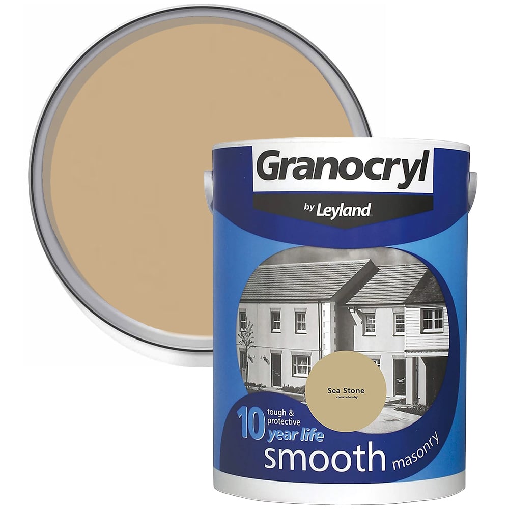 Leyland Granocryl Smooth Masonry Sea Stone Paint 5L Image 1