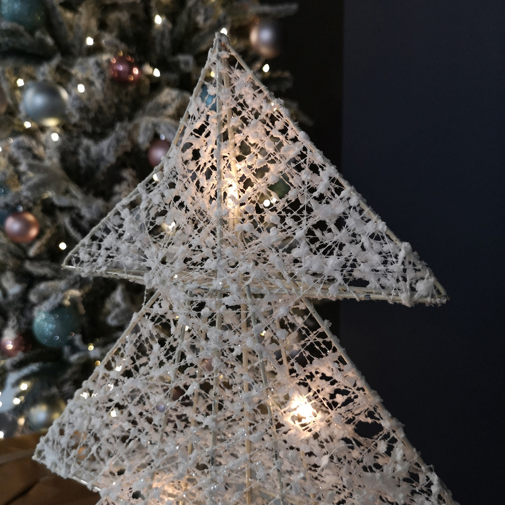 Samuel Alexander White and Gold Christmas Tree Silhouette LED Decoration 80cm Image 3