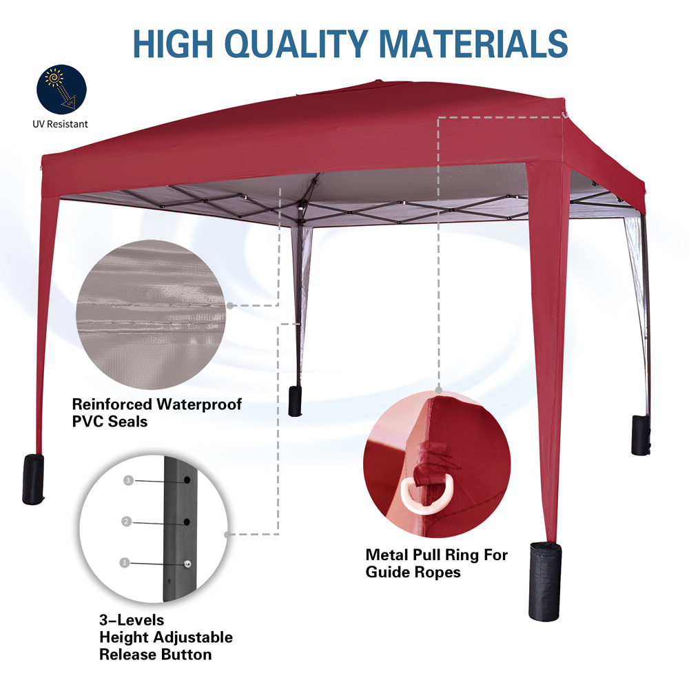 Red 2 x 2m Pop Up Outdoor Gazebo Image 8